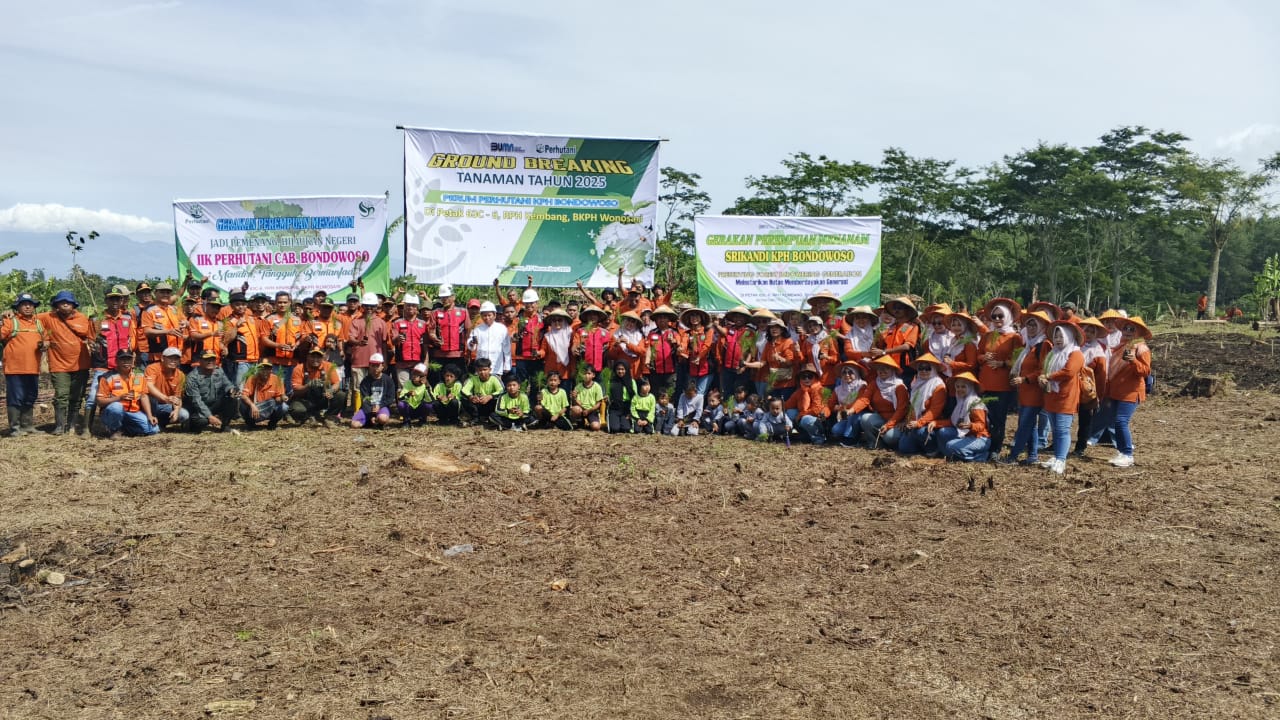 Perhutani KPH Bondowoso Optimalkan Fungsi Ekologis Hutan melalui Gound Braeking Besama IIKP dan Lintas Sektor