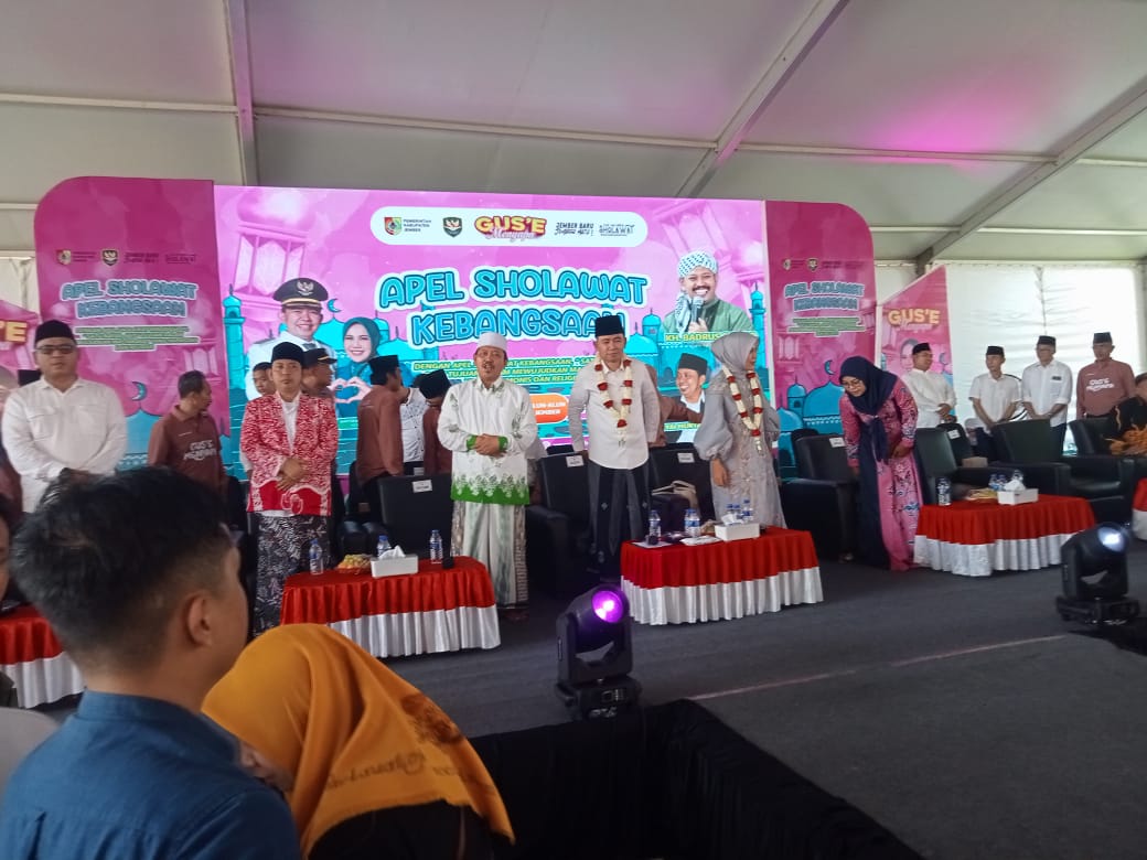 Apel sholawat kebangsaan bersama laskar sholawat dan Srikandi diKecamatan Rambipuji Jember