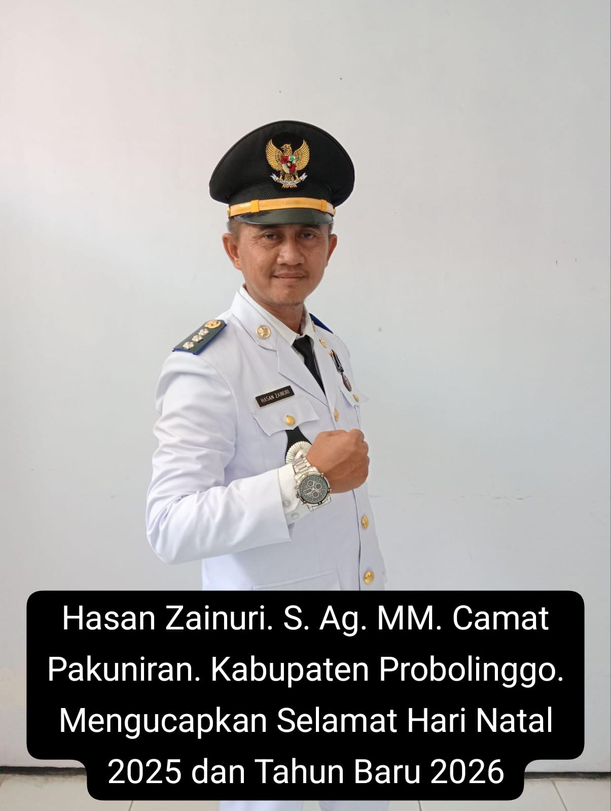 Camat Pakuniran Kab.Probolibggo Hasan Zainuri S.Ag.MM.Mengucapkan Selamat Hari Natal 2025 dan Tahun Baru 2026