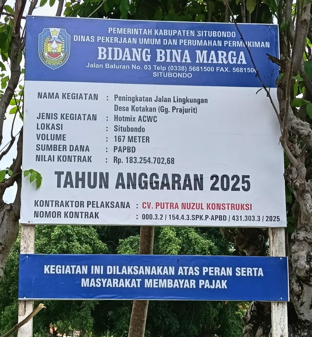 Peningkatan Jalan Lingkungan Desa Kotakan (Gang Prajurit) Warga Sekitar Apresiasi dan Ucapkan Terima Kasih Kepada Bupati