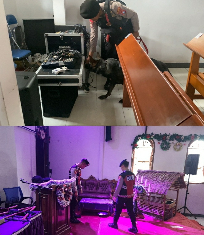 Polres Jember Lakukan Sterilisasi Gereja-gereja, Melibatkan Unit K9 Demi Keamanan Saat Pelaksanaan Ibadah Natal