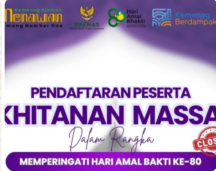 Memperingati Hari Amal Bhakti ke 80Kantor ,Kementerian Agama Kabupaten Bondowoso Baru – baru Ini Menyelenggarakan kegiatan khitanan massal