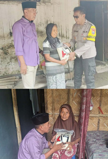 Pj Kepala Desa pancakarya Achmad Fauzi Perduli Kaum Duafa Berbagi Beras Dalam Jum’at Berkah Secara Pribadi