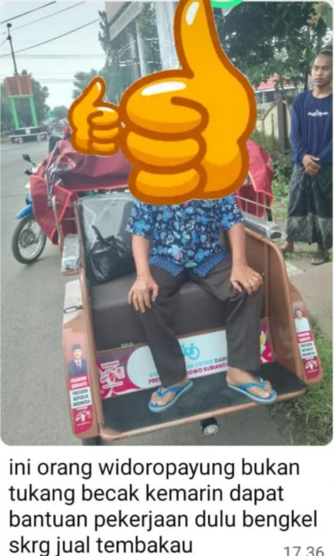 BANTUANN BECAK LISTRIK PRABOWO di SITUBONDO JADI SOROTAN : Antara Kemanusiaan Atau ‘MAIN MATA’ Oknum?? ++++