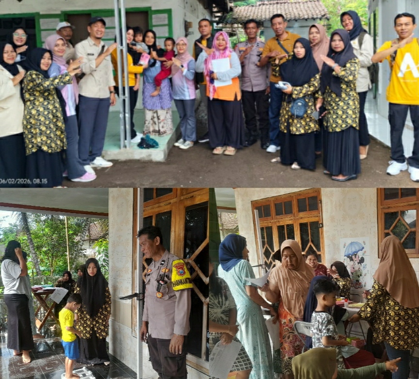 Bhabinkamtibmas Polsek Ajung Desa Pancakarya Monitoring Kegiatan Posyandu Kunjungan Ibu Hamil Resiko Tinggi dan Balita Beserta Lansia