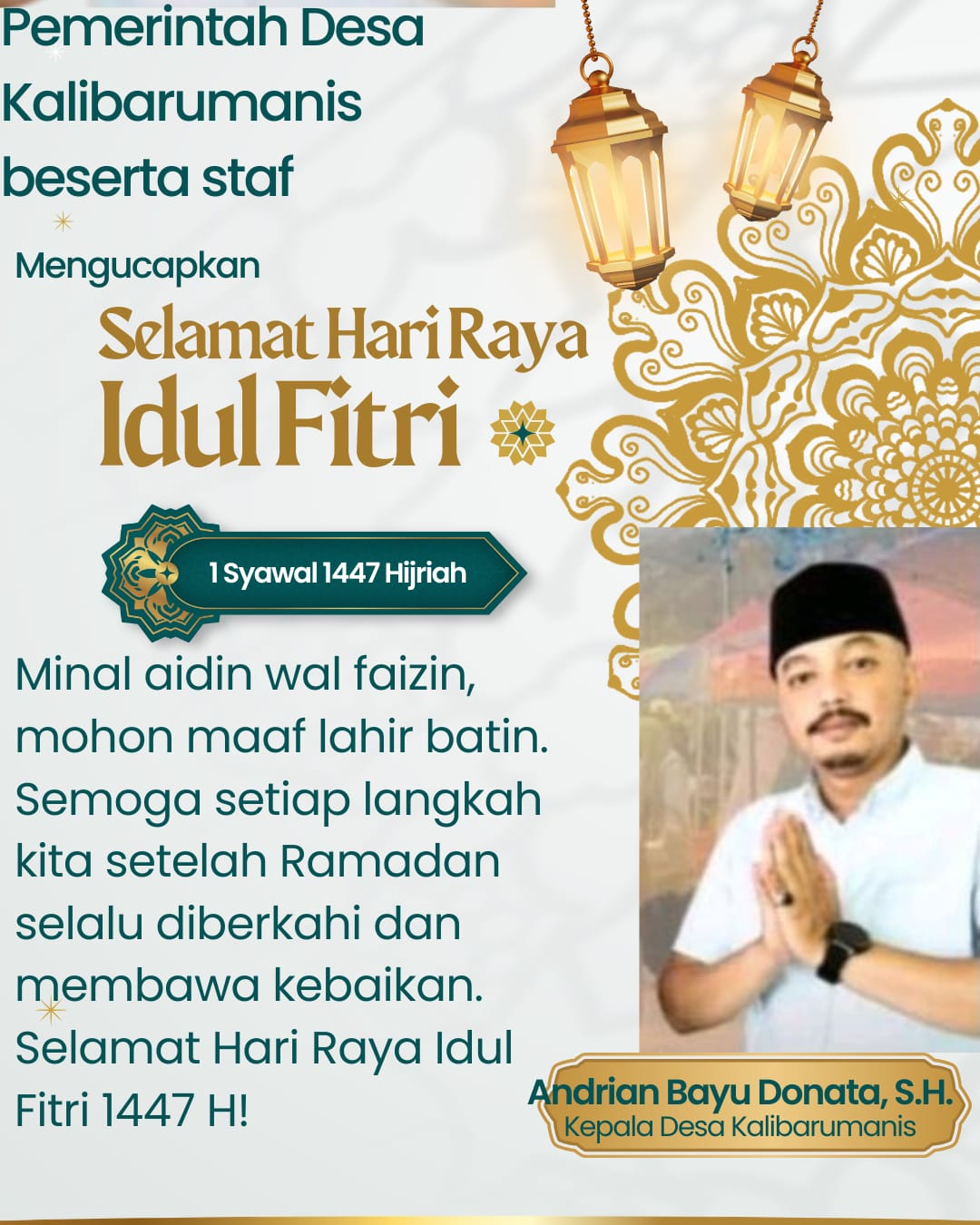 Selamat Hari Raya Idul Fitri 1447 H “Minal Aidin wal Faizin, Mohon Maaf Lahir dan Batin”