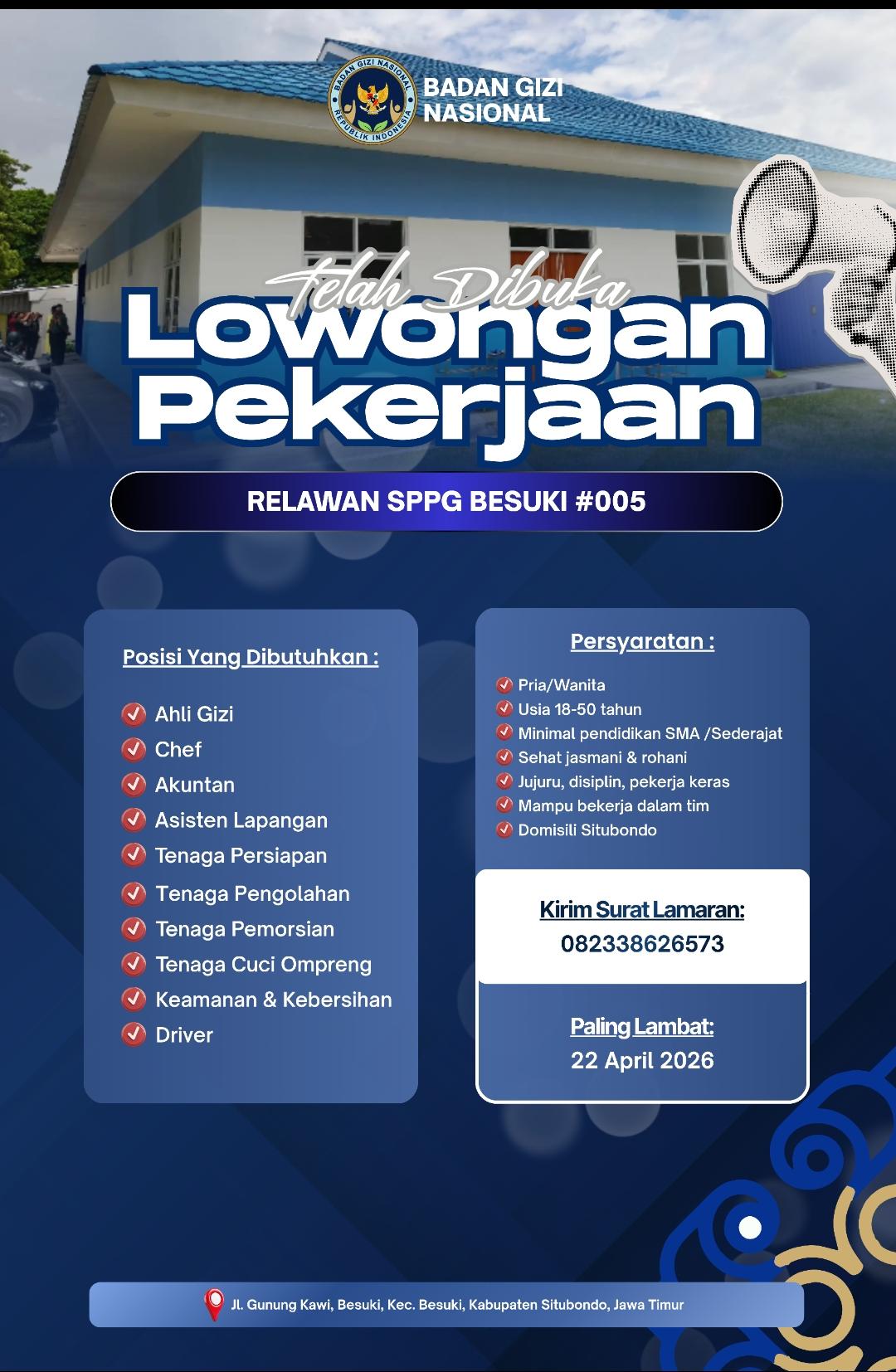 Warga besuki sambut antusias lowongan SPPG Makan bergizi Gratis. Buka harapan Baru