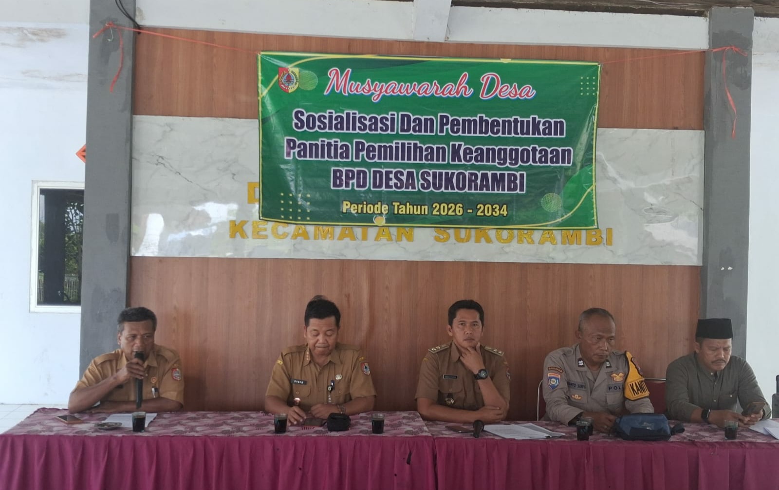 Desa Sukorambi Menggelar Musdes Sosialisasi dan Pembentukan Panitia Pengisian Anggota BPD Periode 2026-2034