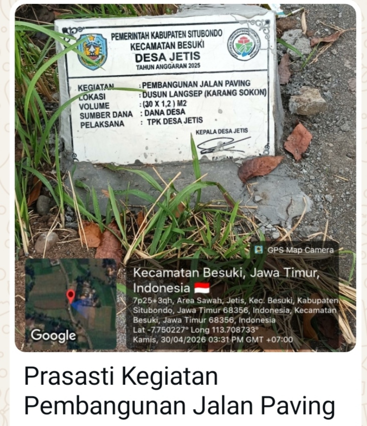 Proyek “Siluman” Paving Desa Jetis: Anggaran Misterius, Kualitas Memprihatinkan, dan Bau Amis Penyelewengan Dana Desa 2025 💫💫💫