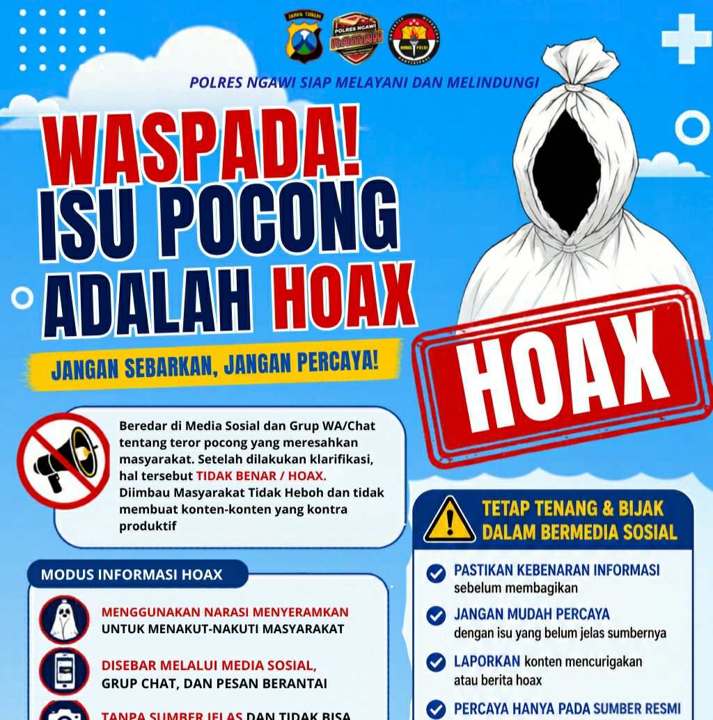 Polres Ngawi Pastikan Teror Pocong Jadi – jadian Tidak Benar