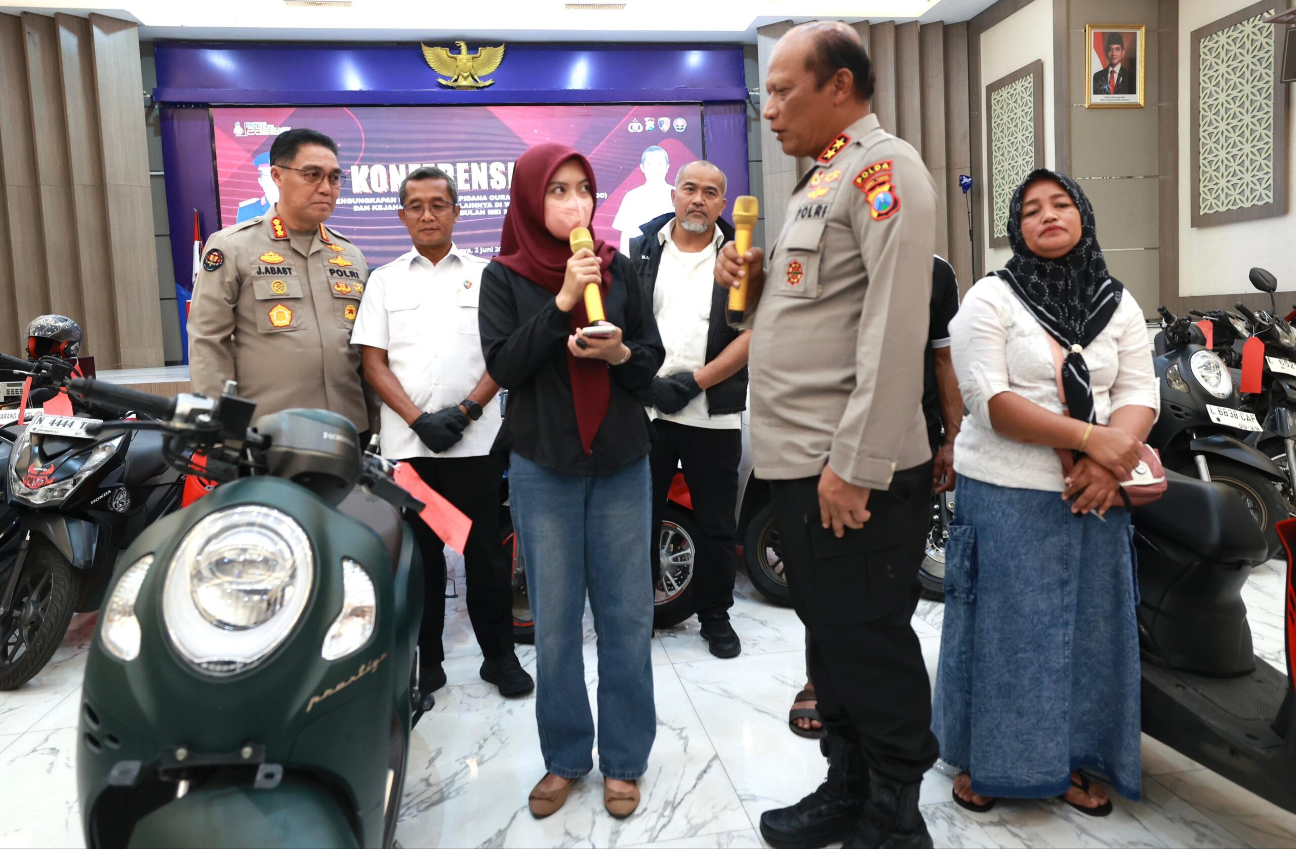 Polda Jatim Kembalikan Motor Korban Curanmor dan Begal Tanpa Biaya