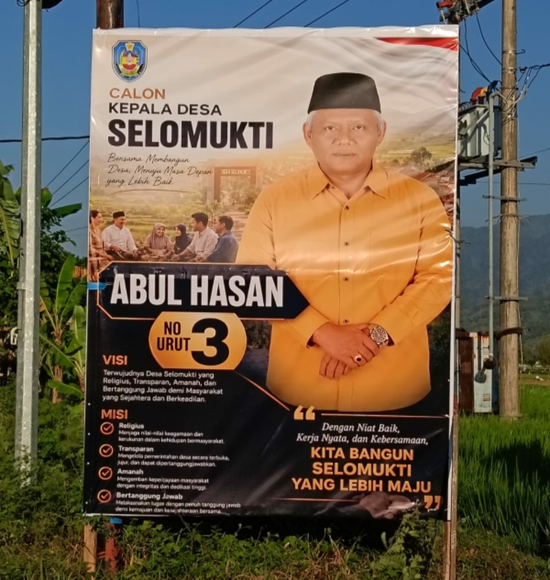 Mari Bersama Bangun Selomukti: Saatnya Pilih Abul Hasan Nomor Urut 3 Demi Desa yang Religius dan Transparan 💫💫💫
