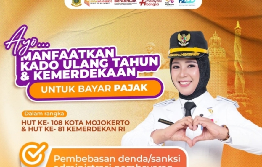 Kabar Baik! Pemkot Mojokerto Bebaskan Denda Pajak Hingga 30 Agustus 2026