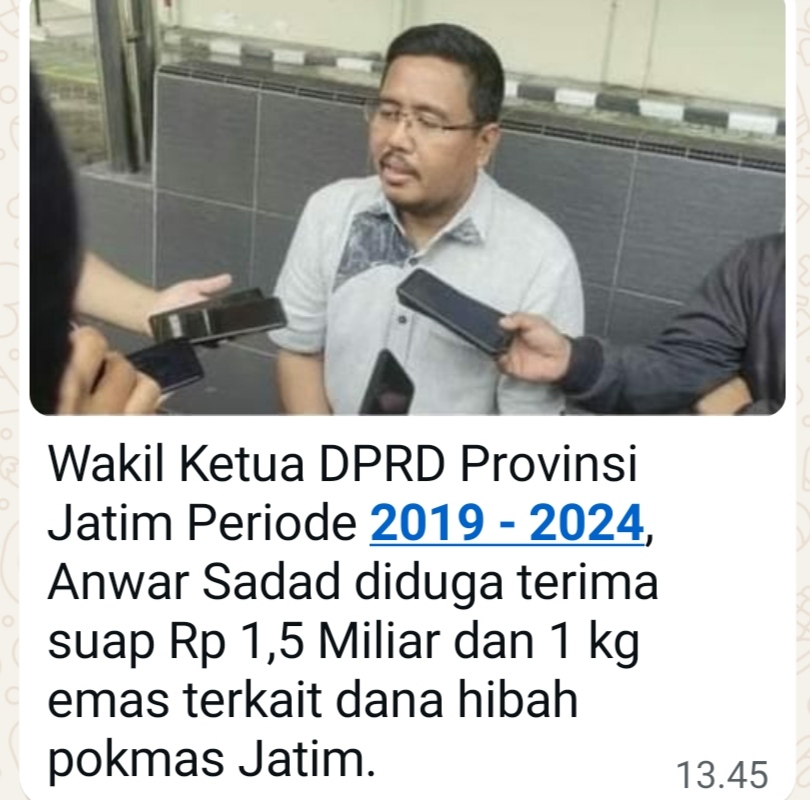 Skandal Dana Hibah Jatim: Sogokan Emas 1 kg dan Rumah Mewah Seret Moch. mahrus ke Sel Tahanan KPK, Anwar Sadad dan Staf Segera Diperiksa. 💥💥💥